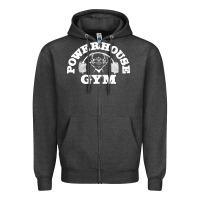 Charcoal Heather POWERHOUSE GYM POPULAR Zipper Hoodie - linhVisuals