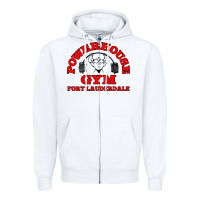 White POWERHOUSE GYM CLASSIC Zipper Hoodie - linhVisuals