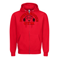 Red POWERHOUSE GYM VINTAGE SPORT Zipper Hoodie - linhVisuals