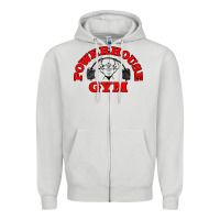 Dove Grey POWERHOUSE GYM VINTAGE SPORT Zipper Hoodie - linhVisuals