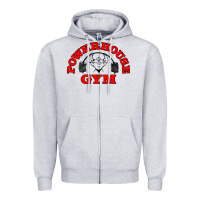 Heather Grey POWERHOUSE GYM VINTAGE SPORT Zipper Hoodie - linhVisuals