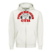 Oatmeal Heather POWERHOUSE GYM VINTAGE SPORT Zipper Hoodie - linhVisuals