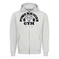 Dove Grey POWERHOUSE GYM Zipper Hoodie - linhVisuals