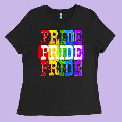 Pride Pride Pride Ladies Tee Designed By Fadigitalartstudio