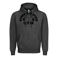 Charcoal Heather POWERHOUSE GYM Zipper Hoodie - linhVisuals