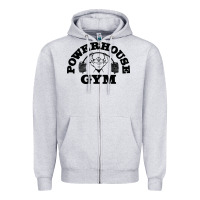 Heather Grey POWERHOUSE GYM Zipper Hoodie - linhVisuals