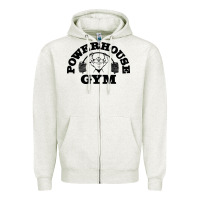 Oatmeal Heather POWERHOUSE GYM Zipper Hoodie - linhVisuals