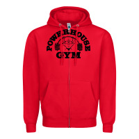 Red POWERHOUSE GYM Zipper Hoodie - linhVisuals