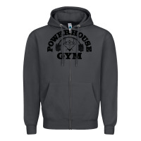 Smoke POWERHOUSE GYM Zipper Hoodie - linhVisuals