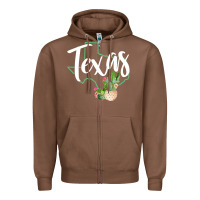 Chestnut texas state map pride cactus vintage texas sweatshirt Zipper Hoodie - linhVisuals