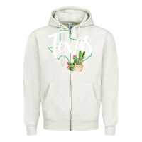 Oatmeal Heather texas state map pride cactus vintage texas sweatshirt Zipper Hoodie - linhVisuals