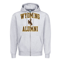 Heather Grey wyoming cowboys apparel alumni classic arch long sleeve t shirt Zipper Hoodie - linhVisuals