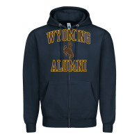 Navy wyoming cowboys apparel alumni classic arch long sleeve t shirt Zipper Hoodie - linhVisuals