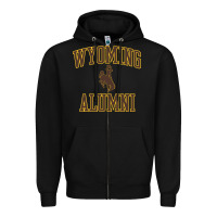 Black wyoming cowboys apparel alumni classic arch long sleeve t shirt Zipper Hoodie - linhVisuals