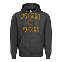 Charcoal Heather wyoming cowboys apparel alumni classic arch long sleeve t shirt Zipper Hoodie - linhVisuals
