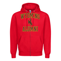 Wyoming Cowboys Apparel Alumni Classic Arch Long Sleeve T Shirt Zipper Hoodie | Teevron