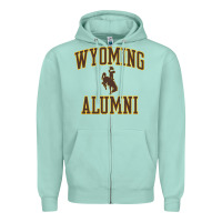 Seafoam wyoming cowboys apparel alumni classic arch long sleeve t shirt Zipper Hoodie - linhVisuals