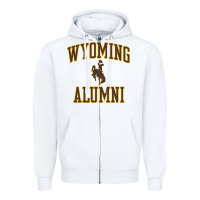 White wyoming cowboys apparel alumni classic arch long sleeve t shirt Zipper Hoodie - linhVisuals