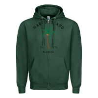Sports Green womens marco island florida colorful palm tree retro novelty art v nec Zipper Hoodie - linhVisuals