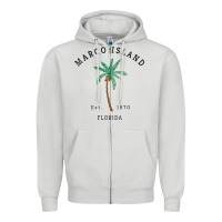 Dove Grey womens marco island florida colorful palm tree retro novelty art v nec Zipper Hoodie - linhVisuals