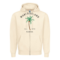 Sandshell womens marco island florida colorful palm tree retro novelty art v nec Zipper Hoodie - linhVisuals