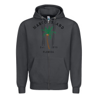 Smoke womens marco island florida colorful palm tree retro novelty art v nec Zipper Hoodie - linhVisuals