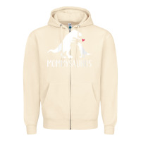 Sandshell womens mommysaurus mom and baby dinosaur v neck t shirt Zipper Hoodie - linhVisuals