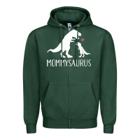 Sports Green womens mommysaurus mom and baby dinosaur v neck t shirt Zipper Hoodie - linhVisuals