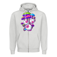 Dove Grey psychedelic mushroom hippie magic fungus shrooms trance rave t shirt Zipper Hoodie - linhVisuals