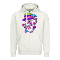 Oatmeal Heather psychedelic mushroom hippie magic fungus shrooms trance rave t shirt Zipper Hoodie - linhVisuals