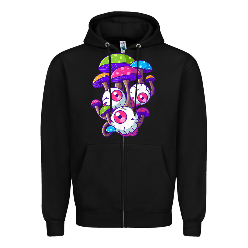 Psychedelic Mushroom Hippie Magic Fungus Shrooms Trance Rave T Shirt Zipper Hoodie by linhVisuals | Teevron