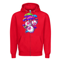 Red psychedelic mushroom hippie magic fungus shrooms trance rave t shirt Zipper Hoodie - linhVisuals