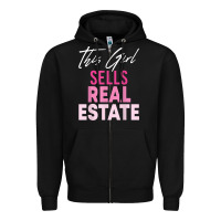 Black this girl sells real estate realtor real estate agent broker t shirt Zipper Hoodie - linhVisuals