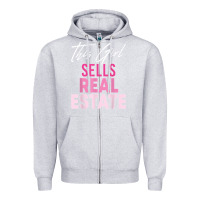 Heather Grey this girl sells real estate realtor real estate agent broker t shirt Zipper Hoodie - linhVisuals