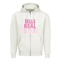 Oatmeal Heather this girl sells real estate realtor real estate agent broker t shirt Zipper Hoodie - linhVisuals