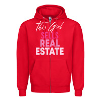 Red this girl sells real estate realtor real estate agent broker t shirt Zipper Hoodie - linhVisuals