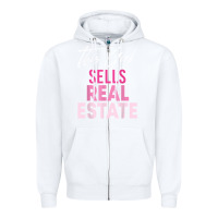 White this girl sells real estate realtor real estate agent broker t shirt Zipper Hoodie - linhVisuals