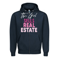 Navy this girl sells real estate realtor real estate agent broker t shirt Zipper Hoodie - linhVisuals