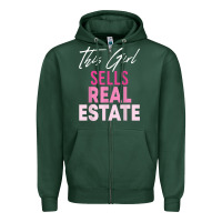 Sports Green this girl sells real estate realtor real estate agent broker t shirt Zipper Hoodie - linhVisuals