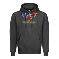 Charcoal Heather wonder woman 80th all for wonder woman tank top Zipper Hoodie - linhVisuals