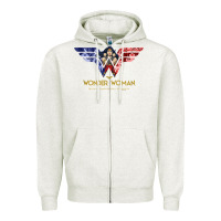 Oatmeal Heather wonder woman 80th all for wonder woman tank top Zipper Hoodie - linhVisuals