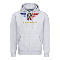Heather Grey wonder woman 80th all for wonder woman tank top Zipper Hoodie - linhVisuals