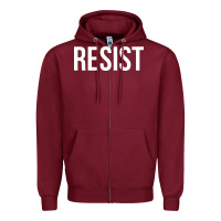 Burgundy resist mens Zipper Hoodie - linhVisuals