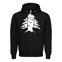 Black retro lebanon cedar lebanese Zipper Hoodie - linhVisuals