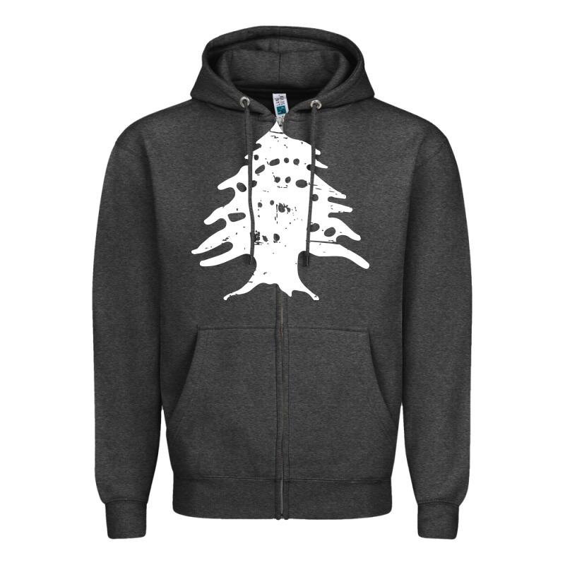 Retro Lebanon Cedar Lebanese Zipper Hoodie by linhVisuals | Teevron