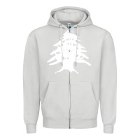 Dove Grey retro lebanon cedar lebanese Zipper Hoodie - linhVisuals