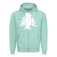 Seafoam retro lebanon cedar lebanese Zipper Hoodie - linhVisuals
