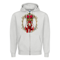 Dove Grey chicken chick king chicken wearing crown queen chicken animal 228 roos Zipper Hoodie - linhVisuals