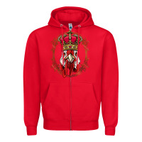 Red chicken chick king chicken wearing crown queen chicken animal 228 roos Zipper Hoodie - linhVisuals