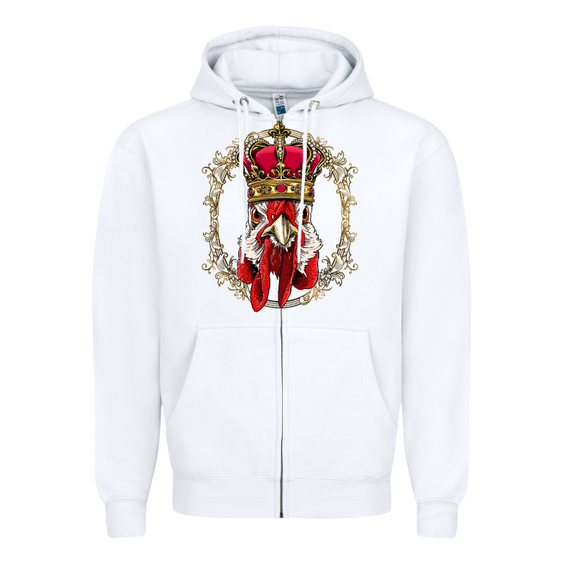 Chicken Chick King Chicken Wearing Crown Queen Chicken Animal 228 Roos Zipper Hoodie by linhVisuals | Teevron